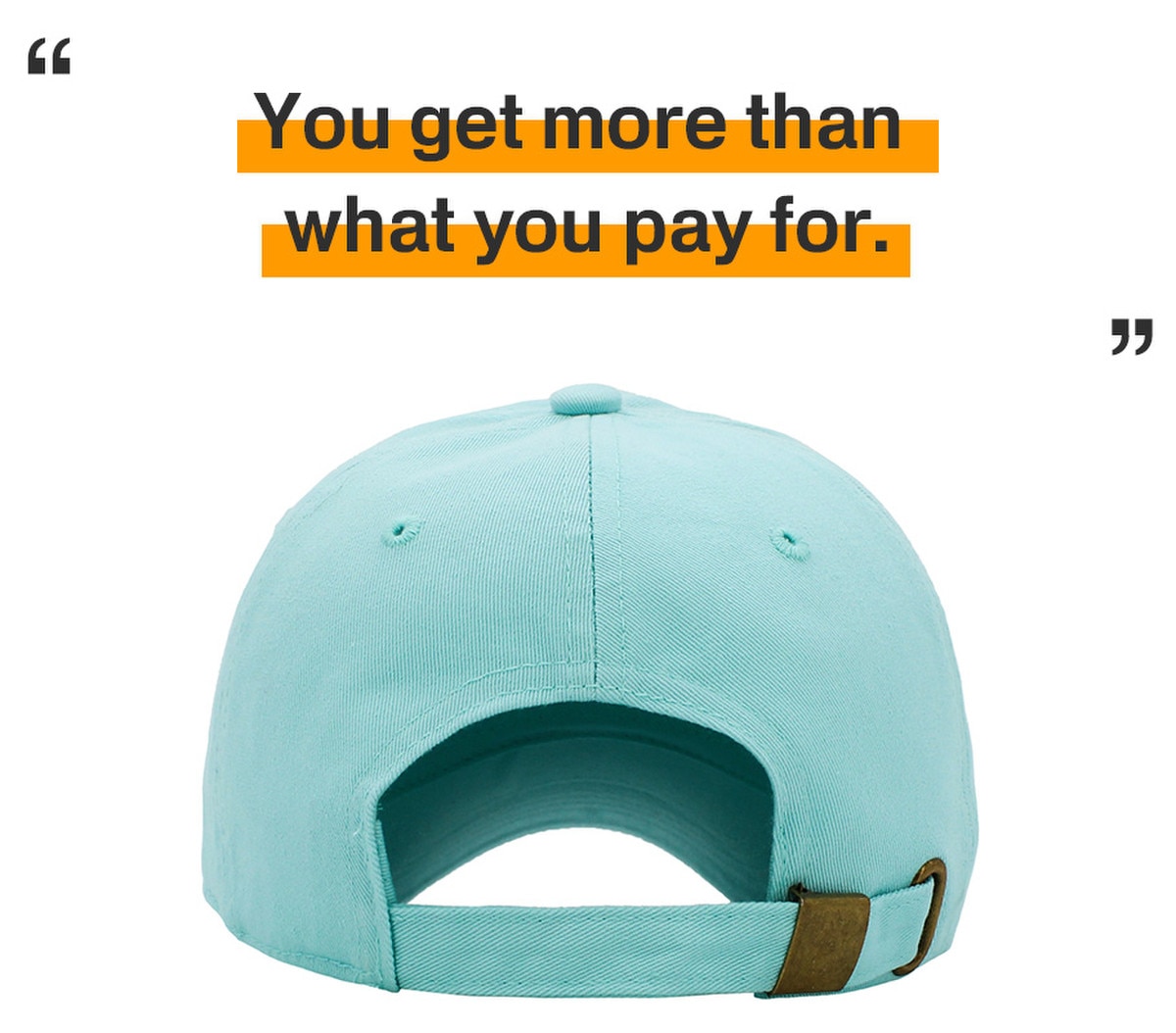 Mint Low Profile Baseball Caps Back View